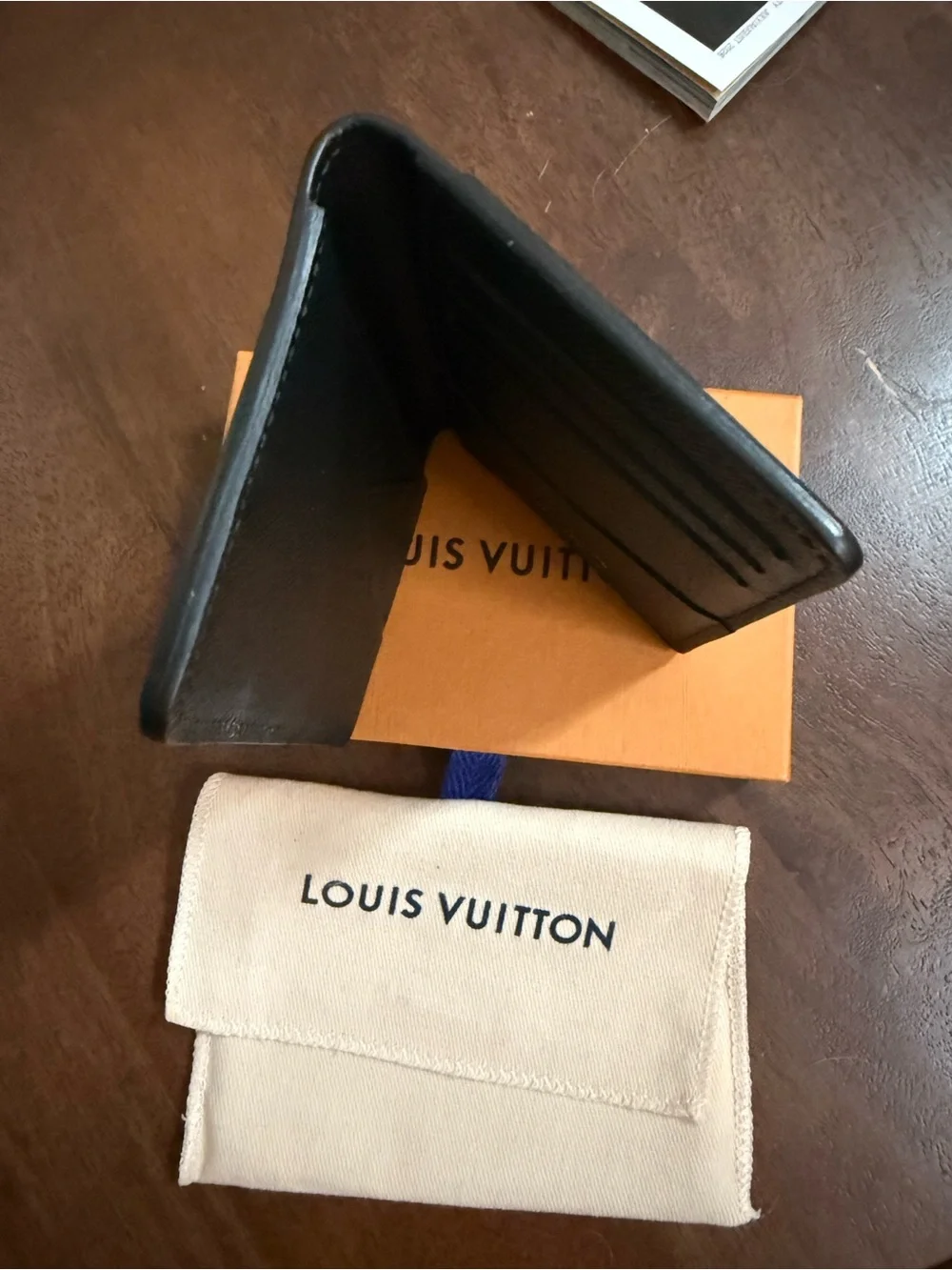 Louis Vuitton Pocket Organizer Wallet Black Epi Leather